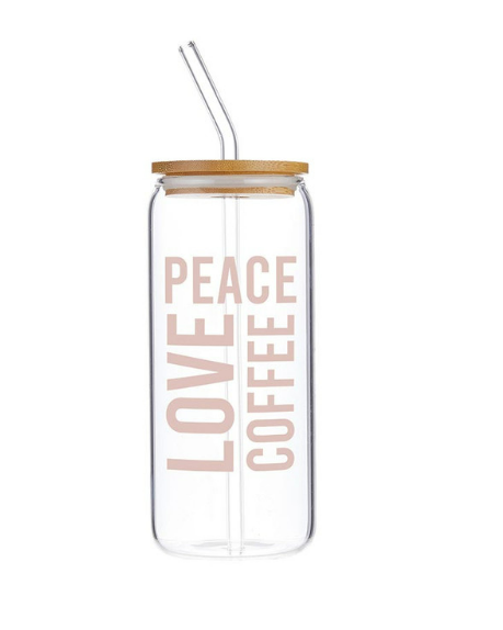 Glass Cold Brew Tumbler - Peace Love Coffee