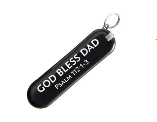 God Bless Dad Multi-Tool Pocket Knife with Card Keychain
