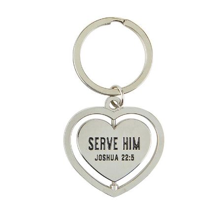 Serve with a Heart Like Jesus Spinner Key Ring