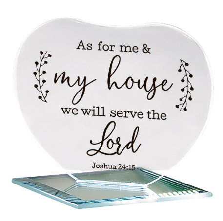 We Will Serve the Lord Glass Heart Stand