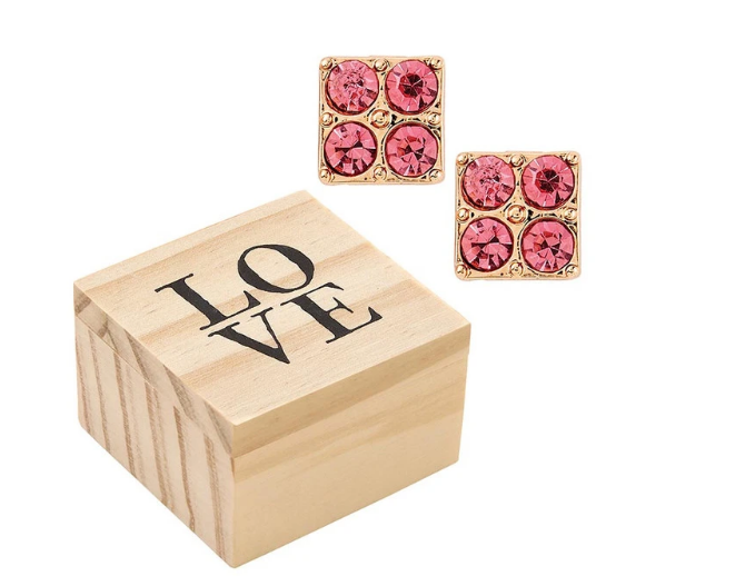 Small Treasure Box + Earrings - Love