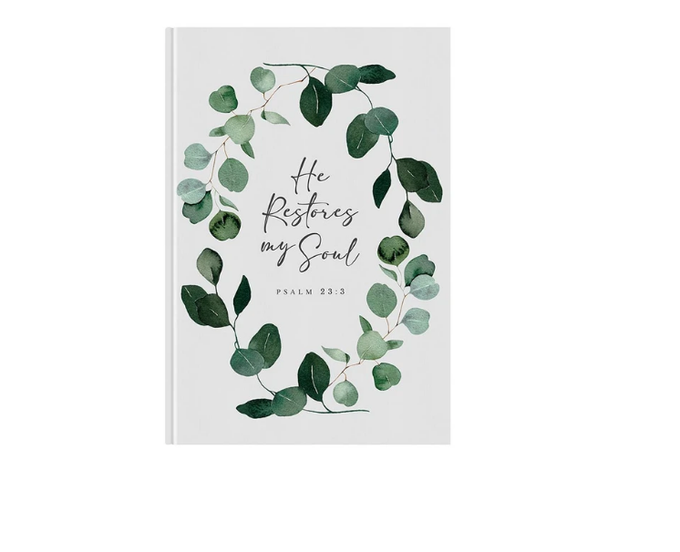 Embroidered Journal - He Restores My Soul - (160 lined paged)
