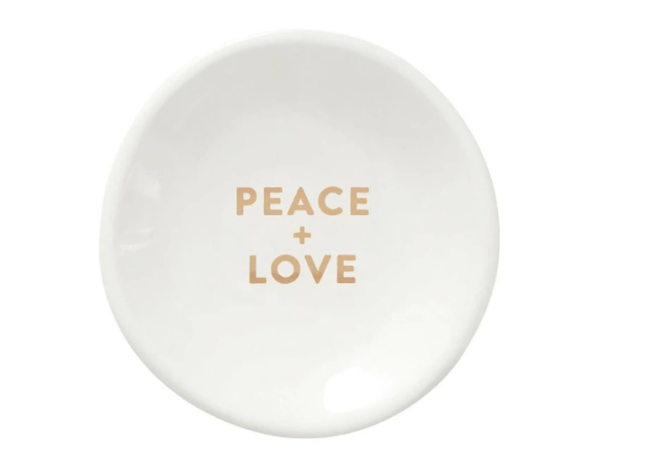 Holiday Stud Earrings & Small Trinket Tray Set - Peace on Earth