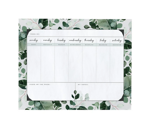 Weekly Desk Planner - He Restores My Soul