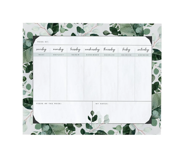 Weekly Desk Planner - He Restores My Soul - 60 Sheets